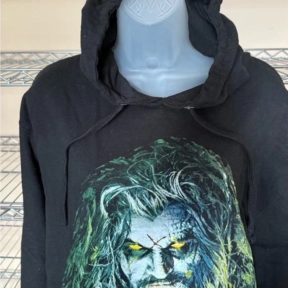 Men's Black Graphic Hoodie with Bold Design - Picture 3 of 7